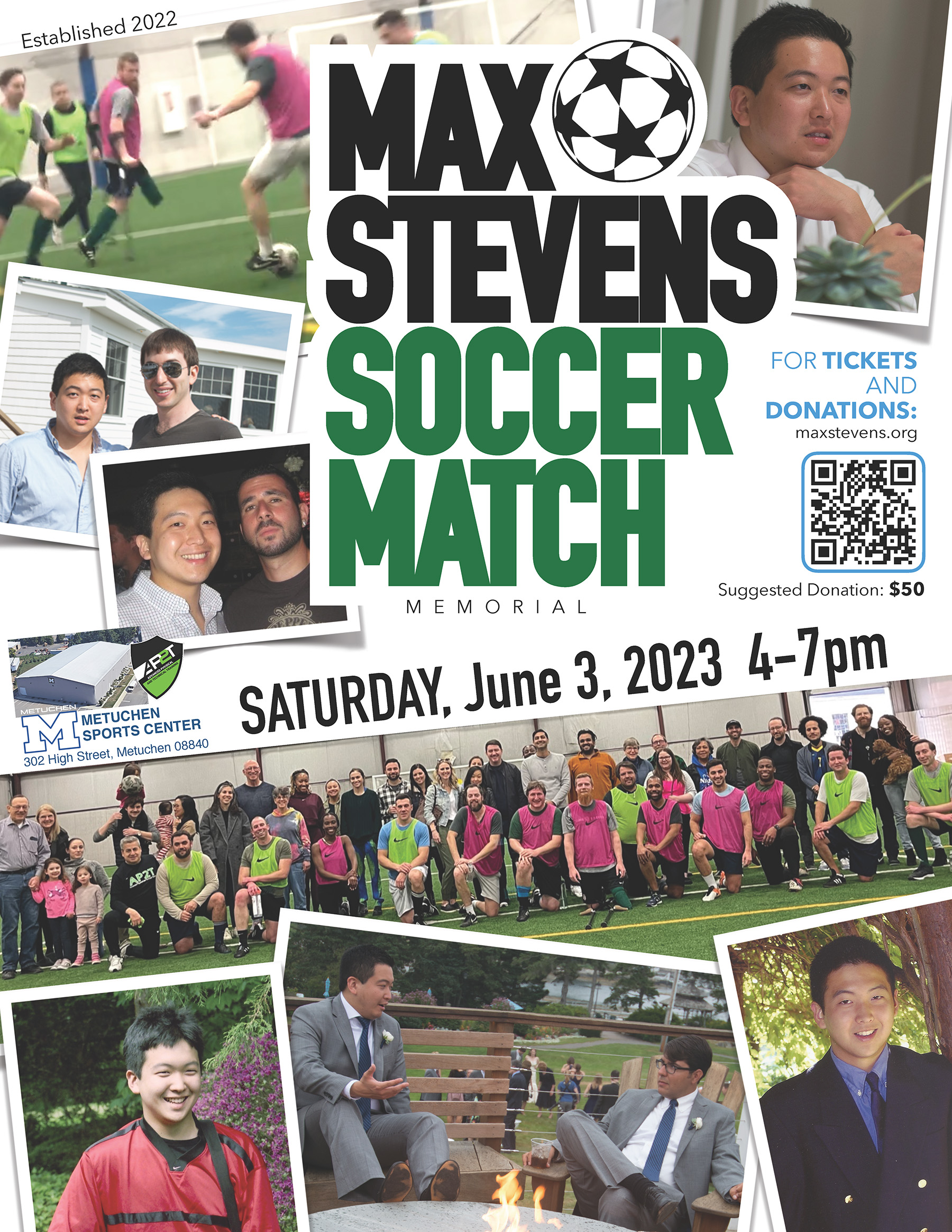 Max Stevens Memorial Soccer Match 2023 Flyer